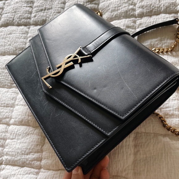 YSL SAINT LAURENT Medium Sulpice Monogram Double Flap Crossbody Shoulder Bag GHW - Picture 11 of 13